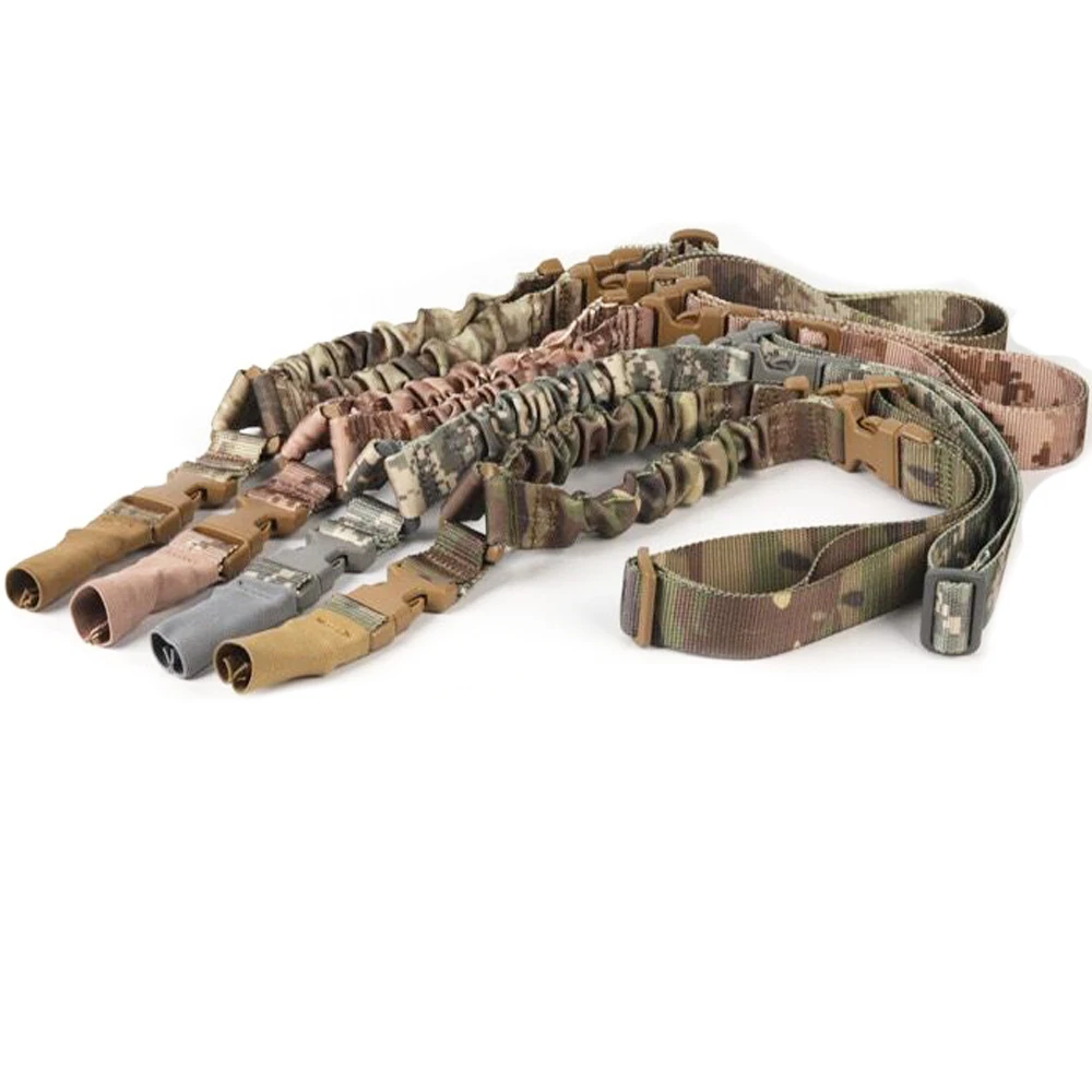 Tactical Camouflage Heavy One 1 American Single Adjustable Sling Bungee Rifle Shoulder Strap For Hunting Airsoft Wholesale