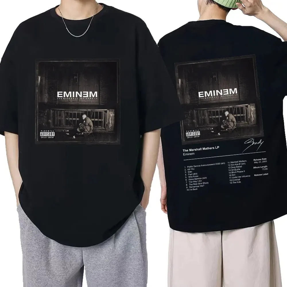 Camiseta de rapero Eminem para hombres y mujeres, camisa Vintage con estampado de álbum Marshall matthers LP, informal, de manga corta, holgada, ropa de calle