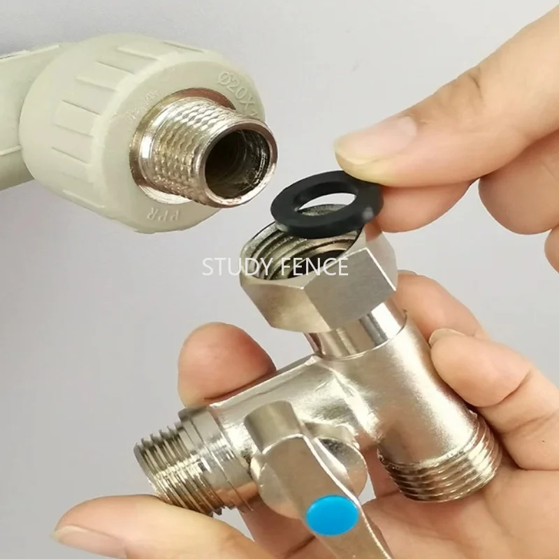 1pc 4-point Three-way Water Distribution Valve 4-point Water Valve Copper Three-way Valve Household Hardware Accessories