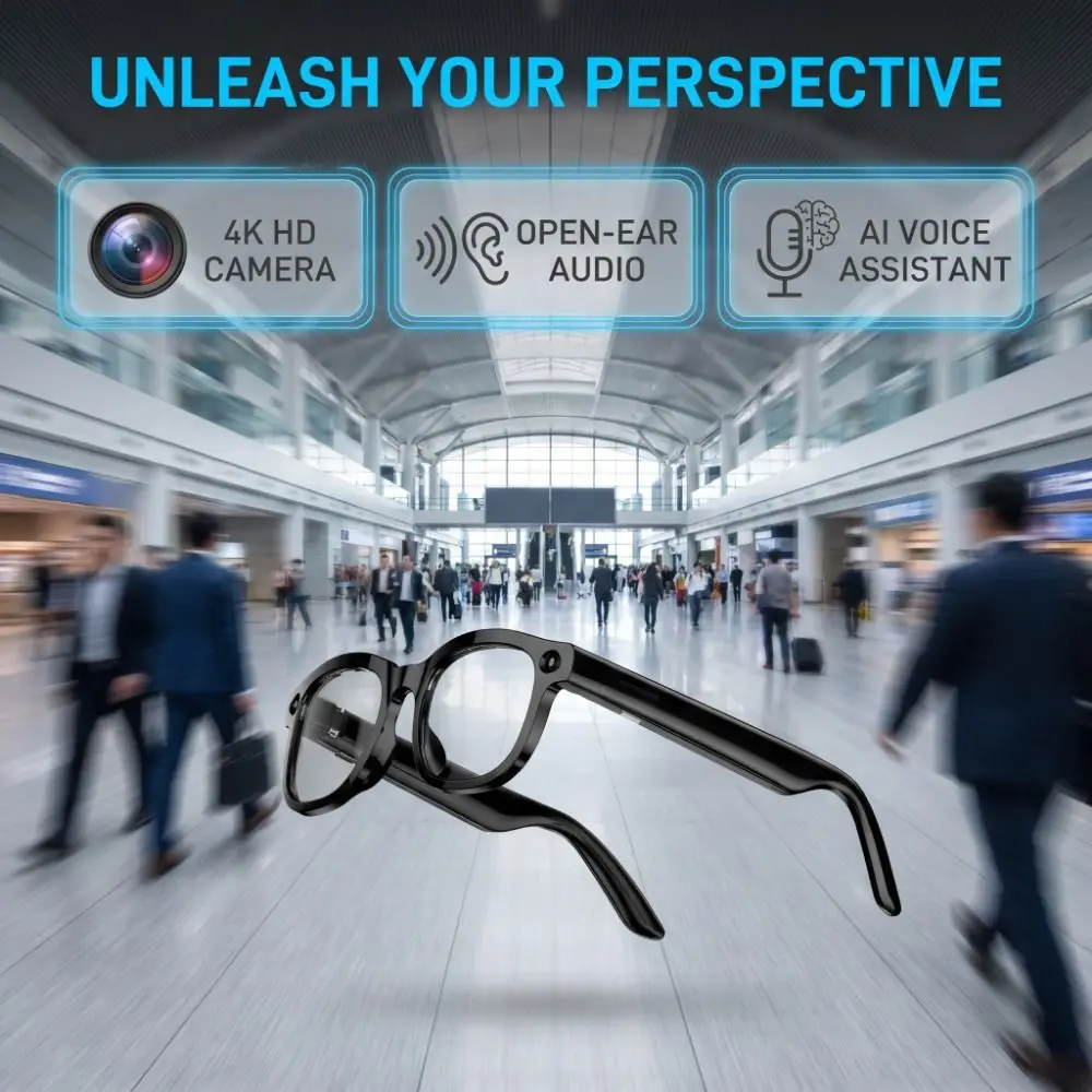 Real-time Translation AI Smart Glasses Anti-Blue Light 1080P Video Recording Smart AI Glasses Wearable Tech Waterproof