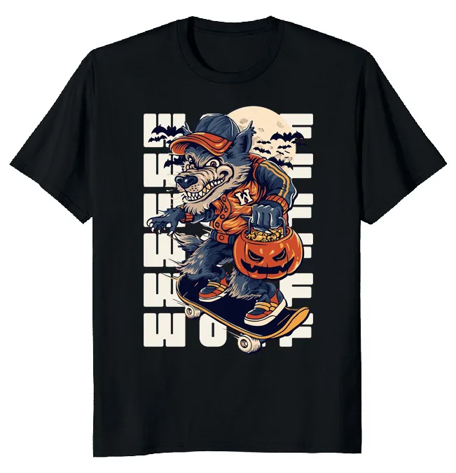 NEW LIMITED Horror Wolf Howling Halloween Funny Novelty Tee  Fast ShippingAnime Pattern Summer Clothing