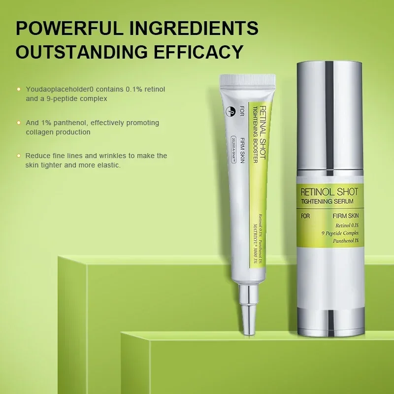 Retinol Peptide Eye Serum Set Firming Eye Care Fine Lines Dark Circles Puffiness Hydrating Korean Skincare