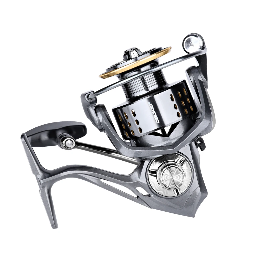 DEUKIO Spinning Fishing Reel Ultralight Max Drag 15kg Surfcasting Spinning Reel with Bait Feeder Saltwater Jigging Reels