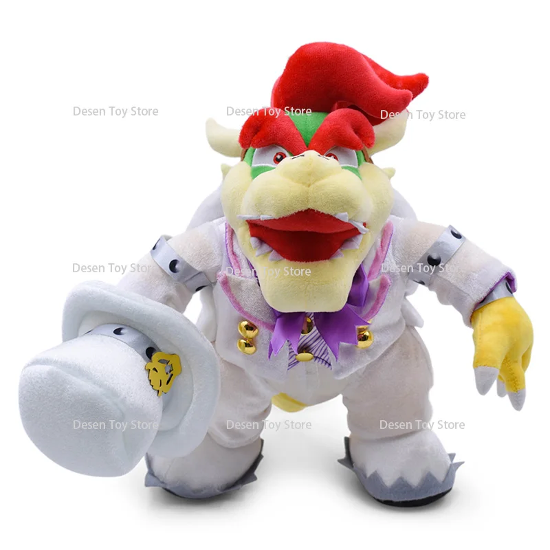 2 Style Bros Plush Toys Wedding Dress Bowser Princess Peach Mario Stuffed Toys Anime Doll Plushie for Kids Birthday Gift