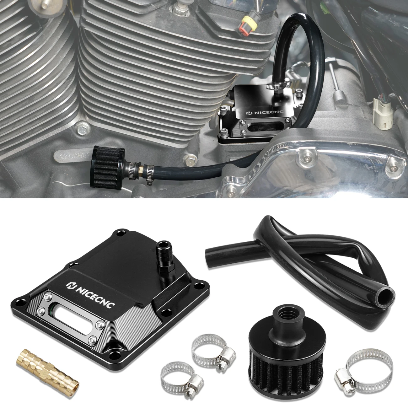 

For 2017-2023 2024 Harley Road Glide Road King/Special Transmission Top Cover Breather Filter Kit for Harley Ultra Limited FLHTK