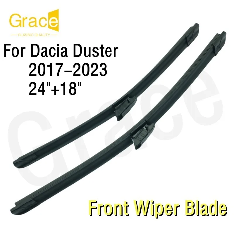 

For Dacia Duster Wiper Blade 24"+18" Car Windshield Windscreen Rubber 2017 2018 2019 2020 2021 2022 2023