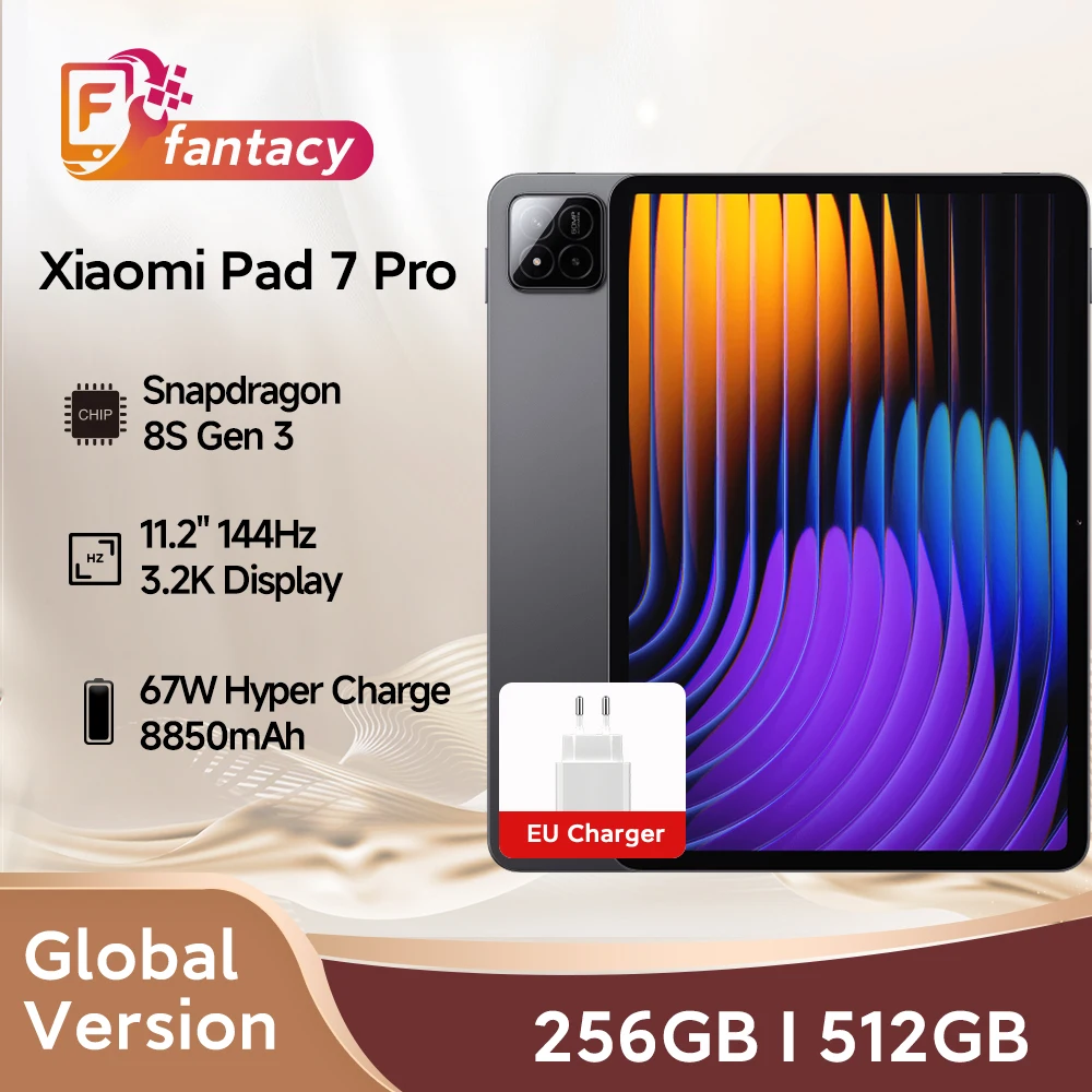 Versión Global Xiaomi Pad 7 Pro Snapdragon 8s Gen 3 11,2 "3,2 K 144Hz pantalla 67W HyperCharge 8850mAh 50MP + 32MP cámara Mi Tablet