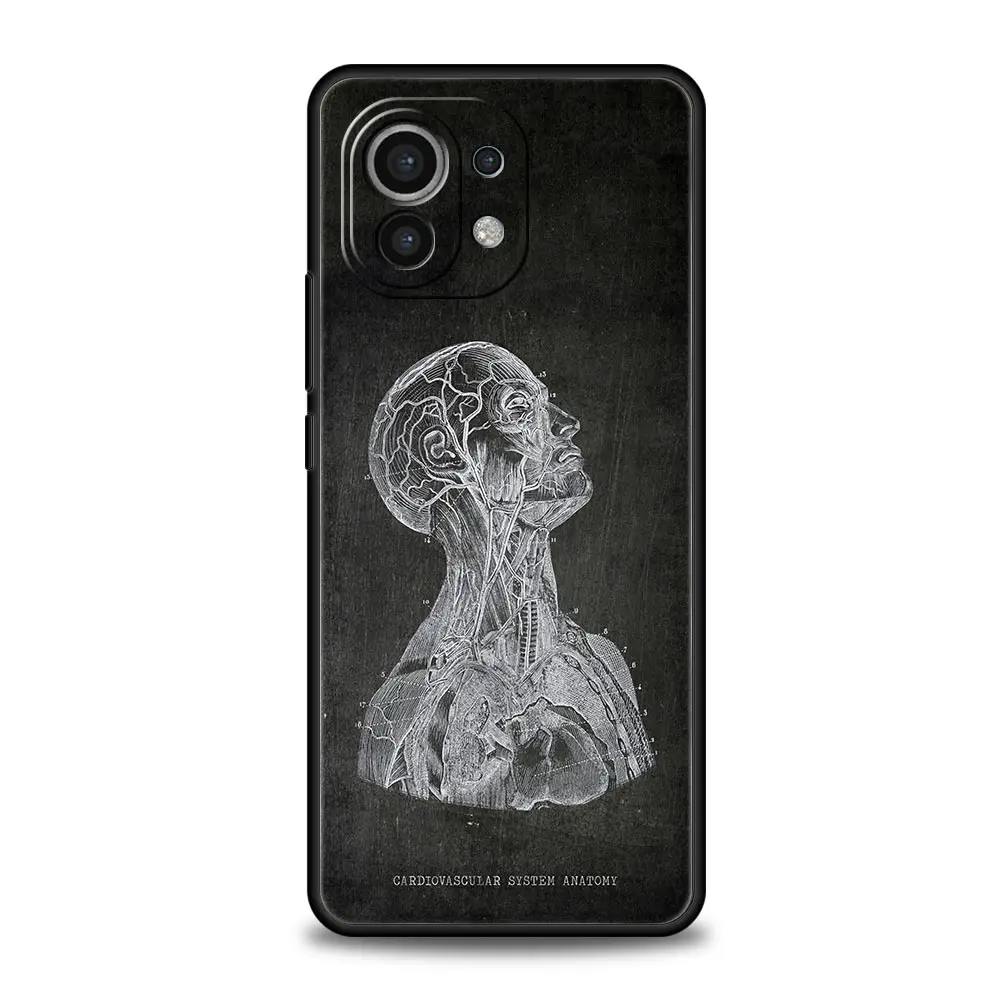 Chalkboard Anatomy Phone Case For Xiaomi 14 13T 12T Pro 12 13 11 Ultra Mi Note 10 Lite 10T 5G 11X Pro 11T 11i 9T Soft Cover
