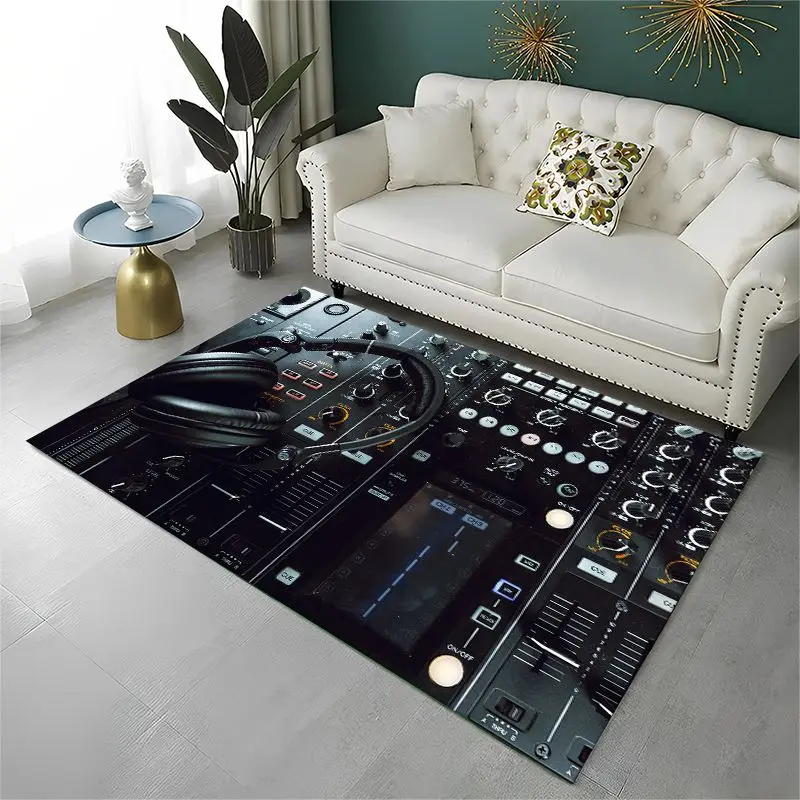 Retro DJ Vinyl Record Music Large Area Rug Non-slip Durable Carpet for Bedroom Living Room Sofa Doormat Home Decor Floor Mat