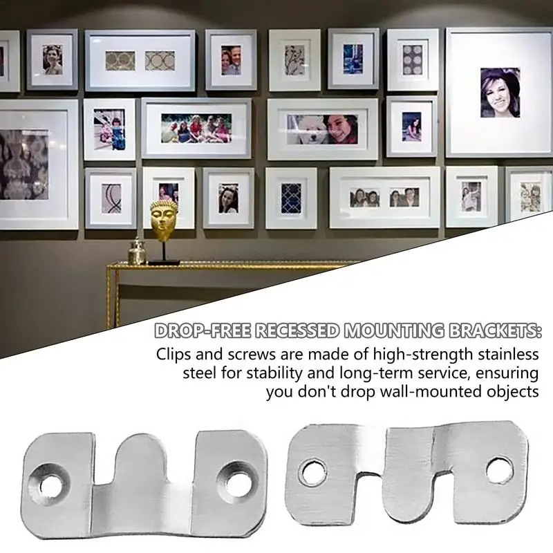 Picture Hanging Bracket Wall Mount Hardware Photo Frame Hooks For Artwork Exhibition Paintings Picture Mounting Brackets Metal