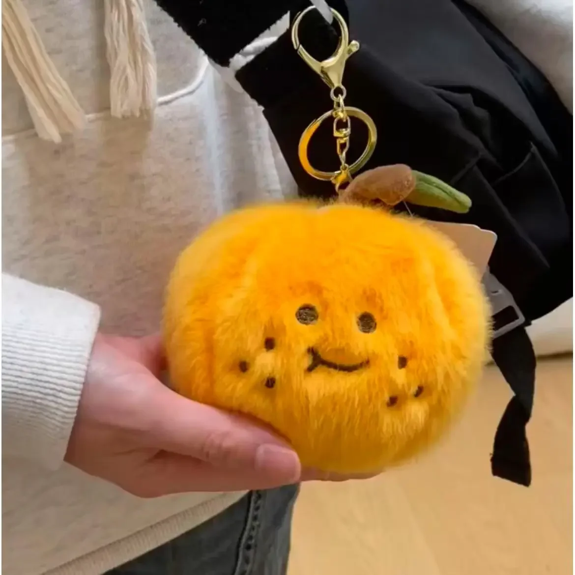 Jouet en peluche de fruits, Segments Orange pelables réalistes de 12cm, Simulation douce, porte-clés alimentaire, pendentif de sac à dos, jouet de dessin animé, cadeau