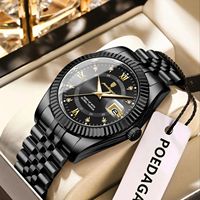POEDAGAR Top Fashion Wristwatch For Men Waterproof Luminous Date Business Man Watch Stainless Steel Quartz Classic Men's Watches