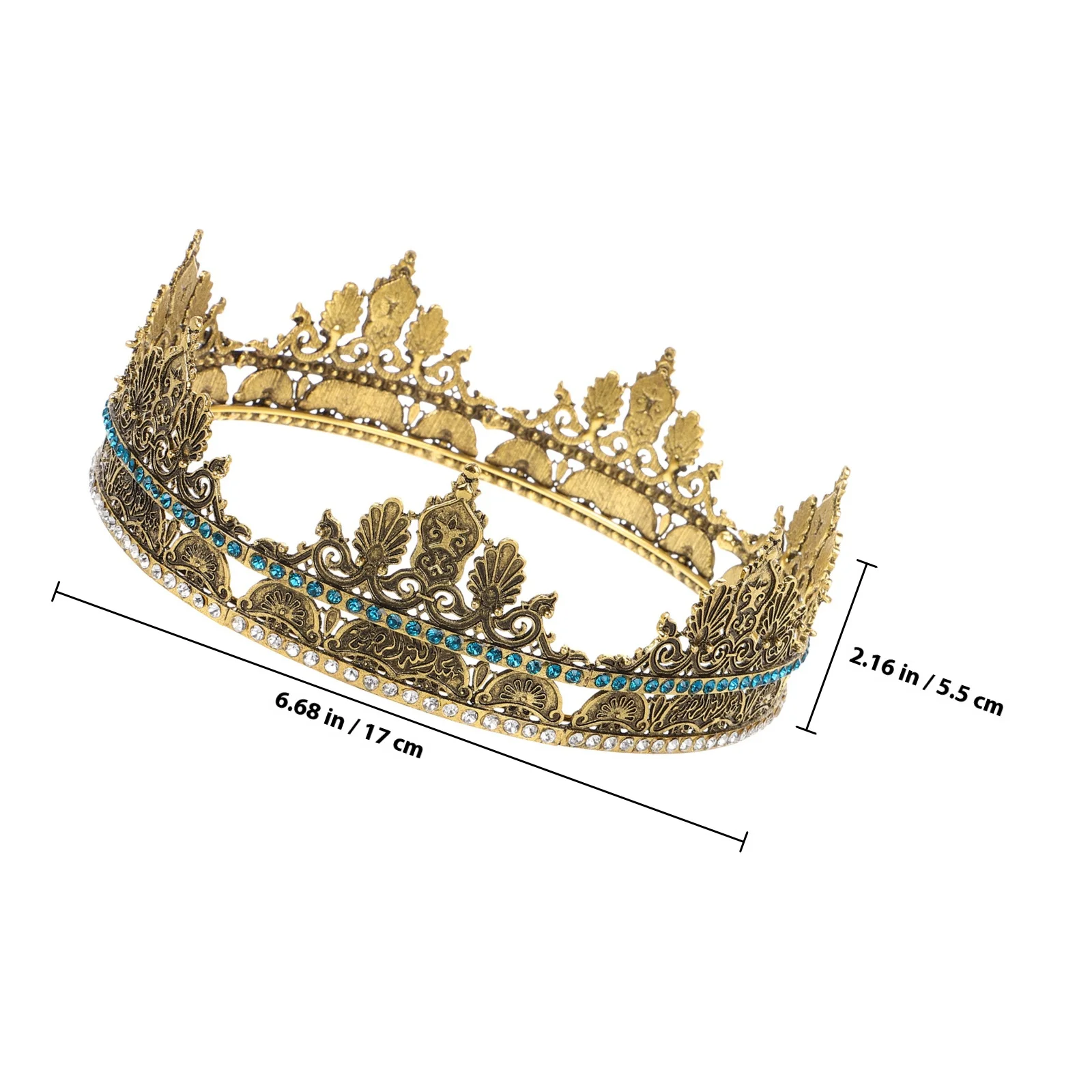 Couronne Rétro pour Homme en Alliage de Zinc, Accessoire Cheveux pour Mariage, Bal de Promo, Fête, Cosplay, Costume – Couronnes Dorées pour Hommes