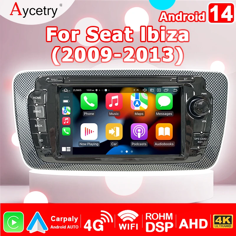 2 Din Android 13 Car Radio audio Wireless Carplay Bluetooth multimedia player For Seat Ibiza MK4 6J 2009-2013 auto Radios stereo