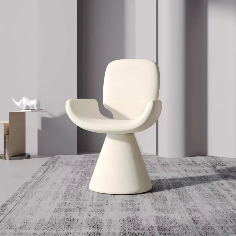 

Rotatable Light Luxury Vanity Stool, Minimalist Chair with Backrest, Soft-Padded Versatile Seat for Home Dressing Table