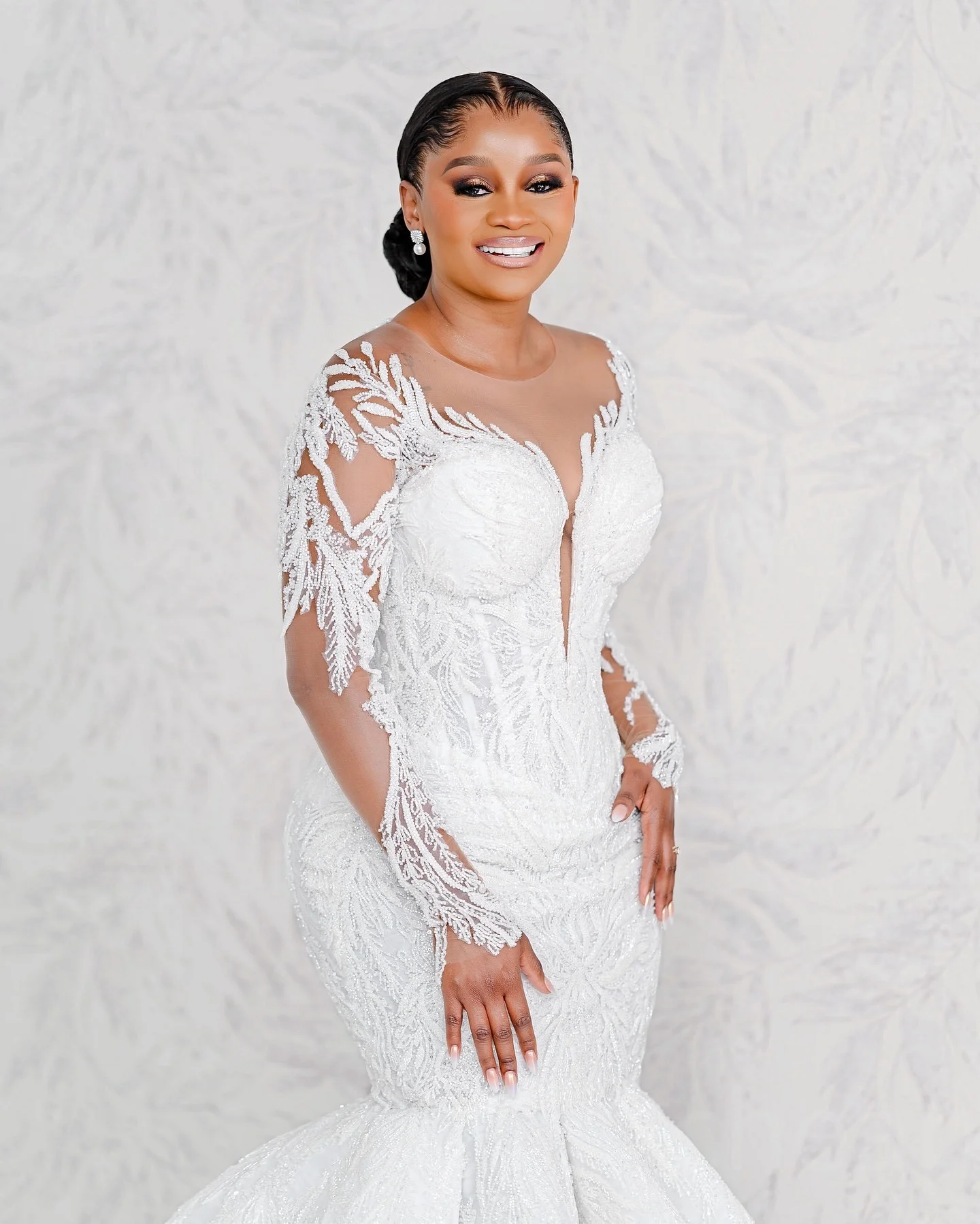 Suknia ślubna w stylu vintage z aplikacjami z koralików, syreni krój, Vestido De Casamento, długie rękawy, klasyczna suknia ślubna