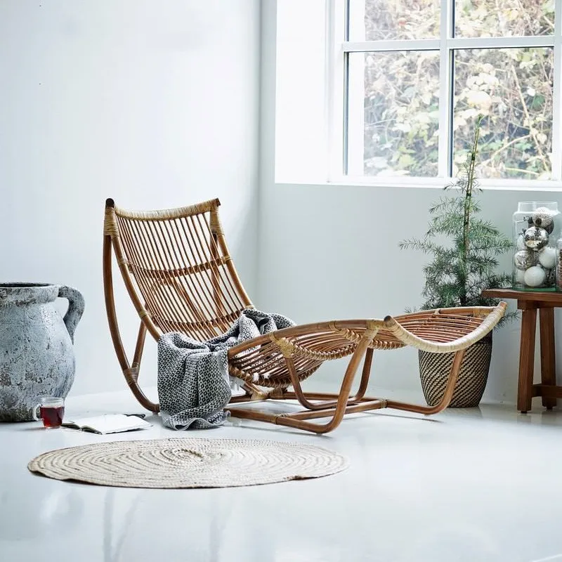 Beach chair home recliner leisure adult balcony vine recliner ins natural homestay restless sofa chair furniture