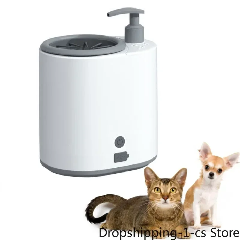 Pet Electric Foot Washer Automatic Cat Dog Paw Washing Cup USB Charging Ultra-long Battery Life Silicone Cleaner Grooming Brush