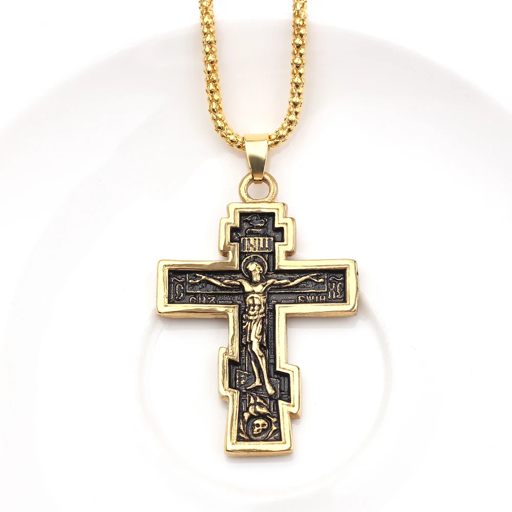 

Ожерелье-амулет с крестом Иисуса для мужчин и женщин, цепочка с подвеской в ​​стиле панк, религиозный талисман на удачу, ювелирные изделия, креативный подарок