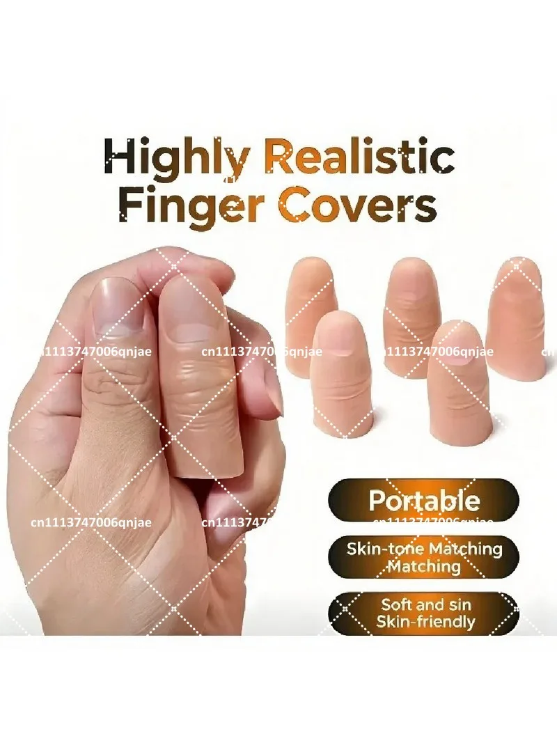Silicone Finger Cover Prosthetic Faux Finger Sleeve for Missing Finger Defect Concealment Accessory