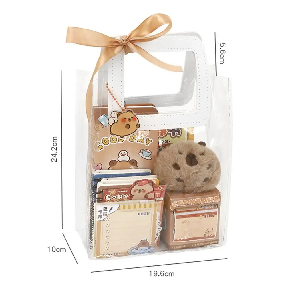 70/73/105 قطعة مجموعة أدوات مكتبية كابيبارا الكرتونية كابيبارا تحت عنوان Kawaii كابيبارا ملاحظات لاصقة دمية قطيفة مع حقيبة PVC