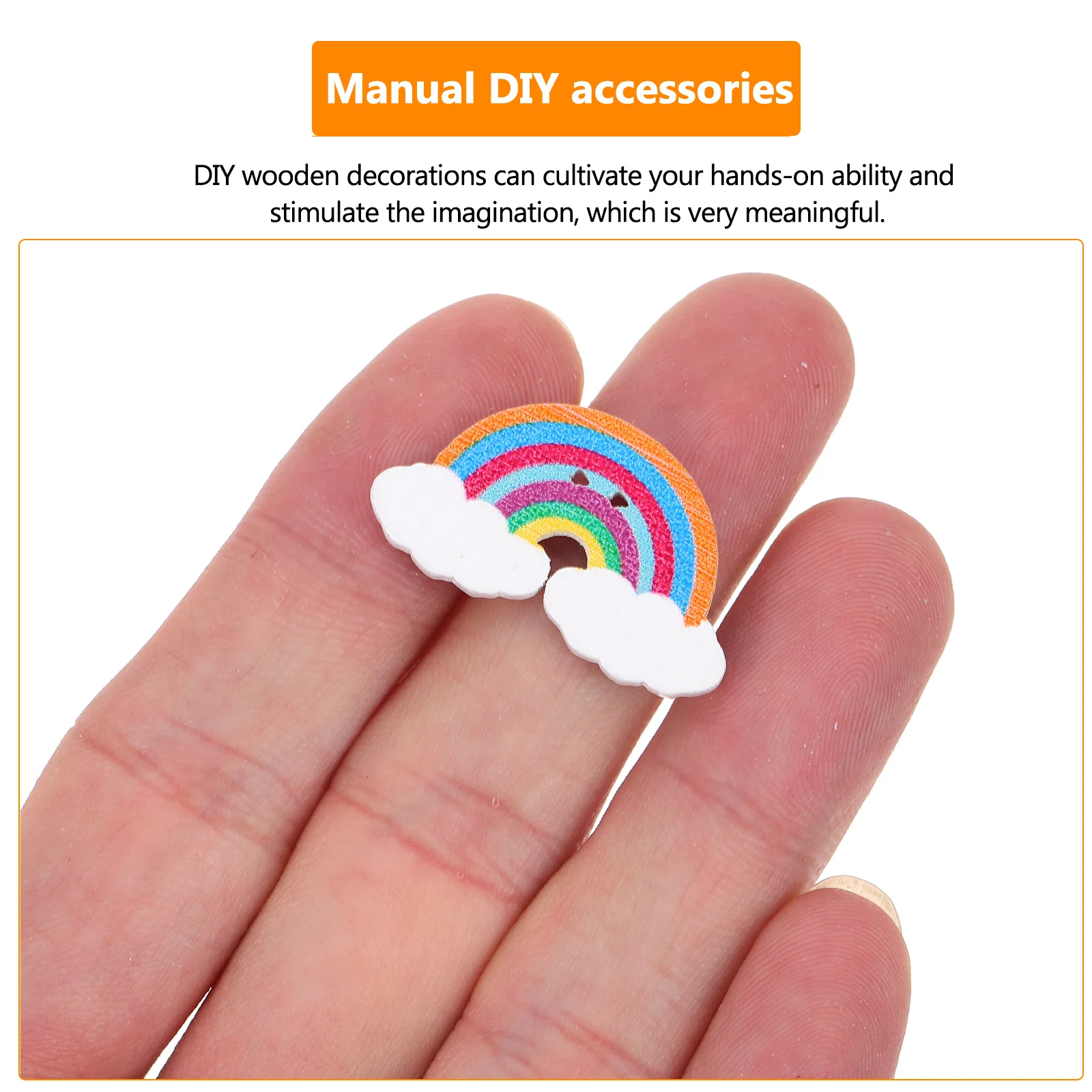 

150Pcs Colorful Rainbow Wood Slice Accessories DIY Craft Chips Smooth Texture Handmade Decorative Wood Elements