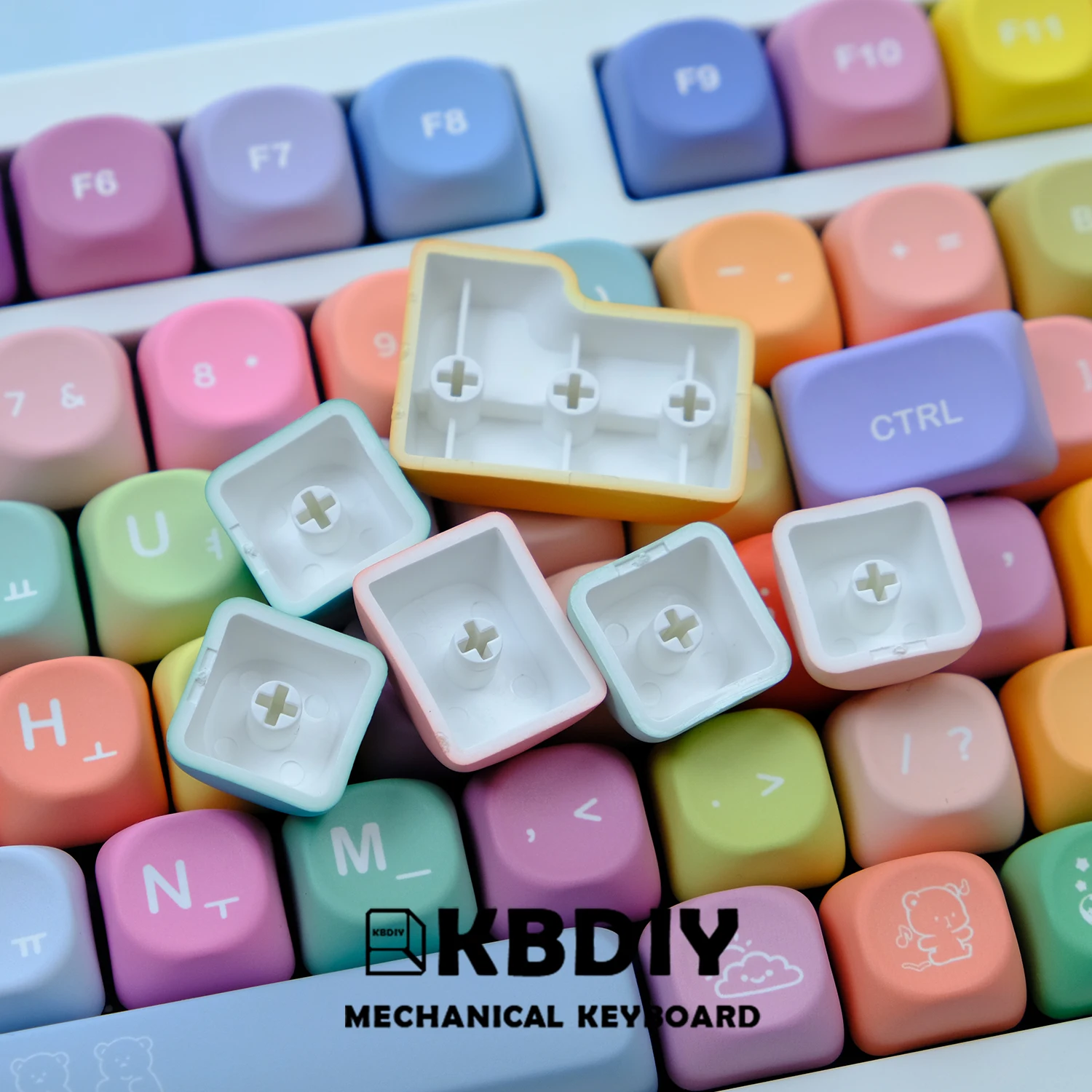 Imagem -06 - Kbdiy-keycap Coreano para Teclado Mecânico para Jogos Perfil Coreano Gomas de Ursos Iso Cor Cinco Lados 141 Teclas por Conjunto Diy