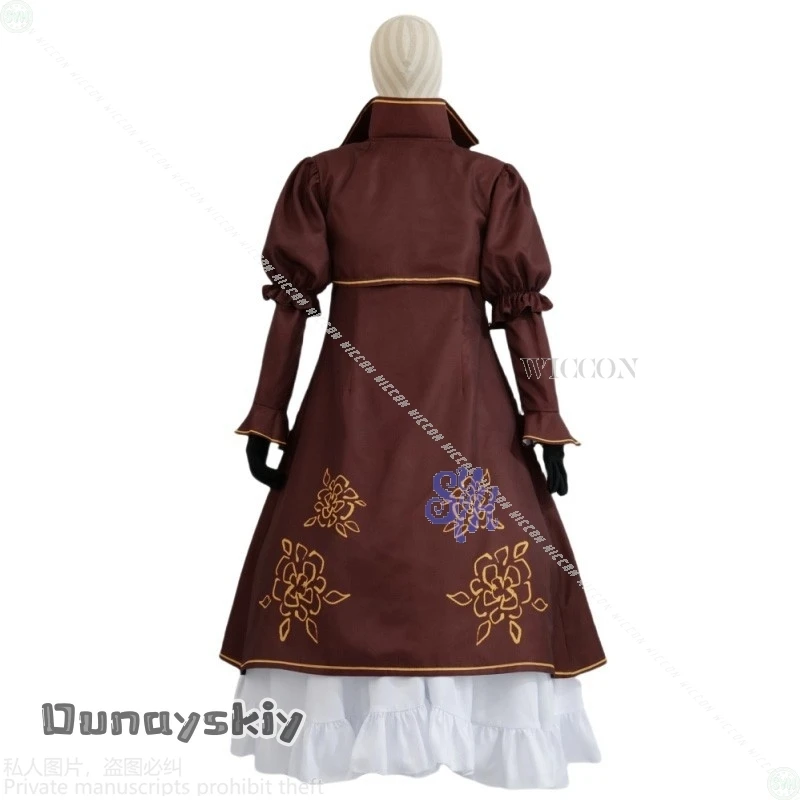 ชุดคอสเพลย์คาทีเรนจากอนิเมะเกมลิมบัส คอมพ์ไน์{BankaiMode} สไตล์วินเทจแบบพระราชวัง สีน้ำตาลหวานแบบโลลิต้า ชุดเดรสสีขาวสำหรับฮาโลวีน