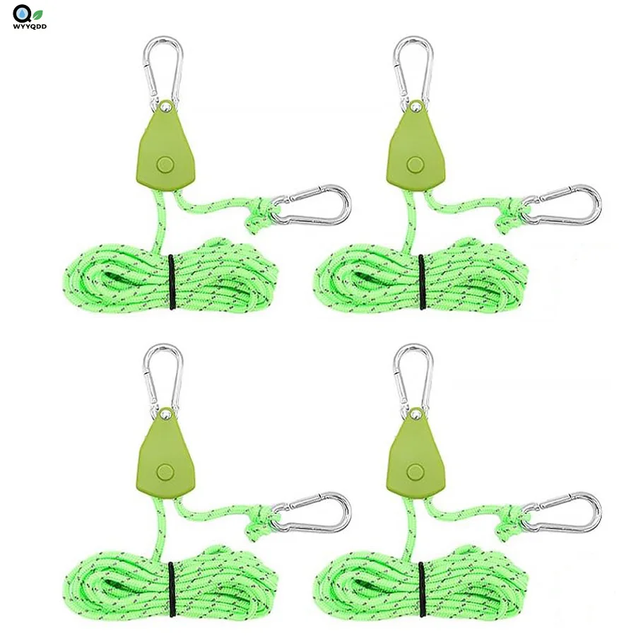 

4-Pack Rope Ratchet- Adjustable Metal for Outdoor Camping Tent - Heavy Duty Ratchet Tie Down Straps Pulley Ratchet Rope