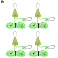 4-Pack Rope Ratchet- Adjustable Metal for Outdoor Camping Tent - Heavy Duty Ratchet Tie Down Straps Pulley Ratchet Rope