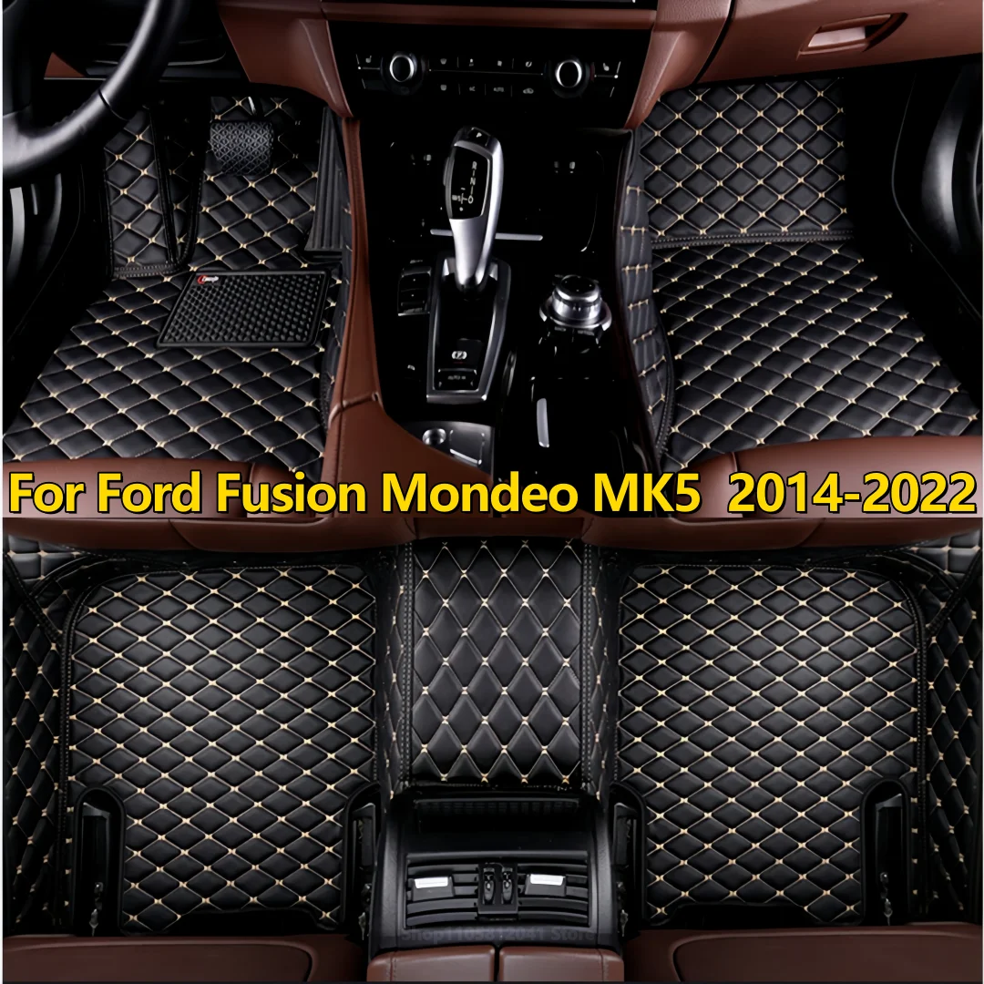 Auto Leather Carpet Pads Fit For Ford Fusion Mondeo MK5 2014 2015 2016 2017 2018 2019 2020 2021 2022 Auto Foot Carpet