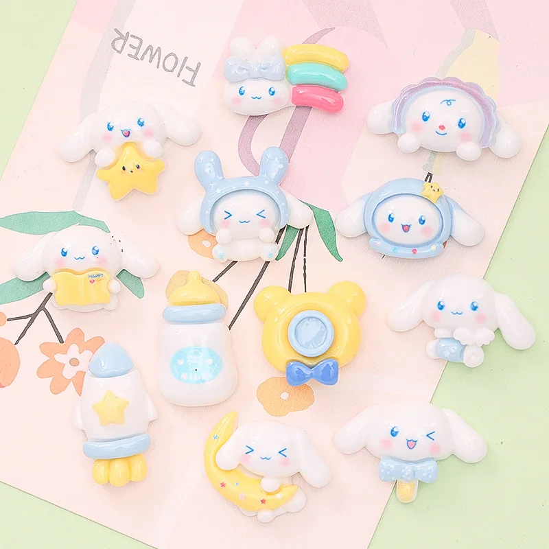 5pcs cartoon sanrio cinnamoroll flatback resin charms crafts embellishments diy cabochons decoration accessories