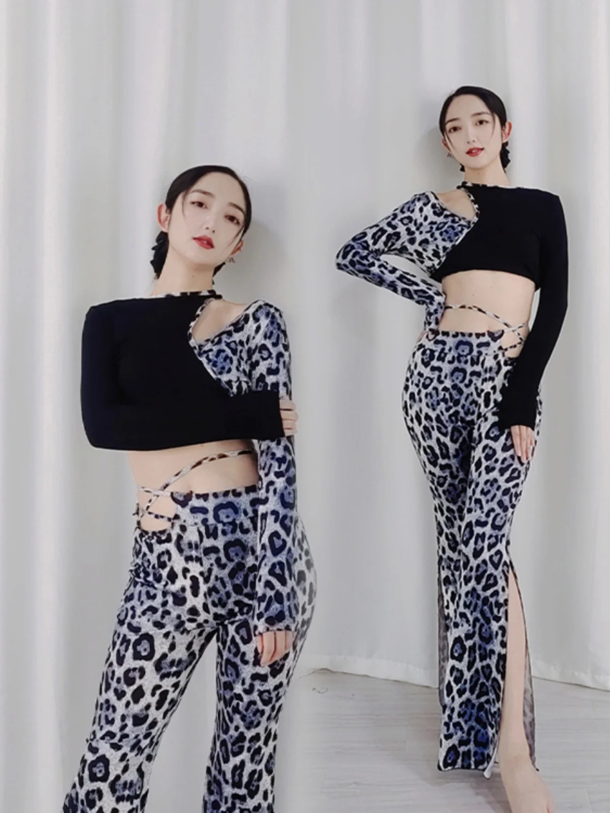 

Swegal осенне-зимний тренировочный костюм для танца живота Long Sve, одежда для йоги, цветные леггинсы с леопардовым принтом, женские леггинсы для выступлений...