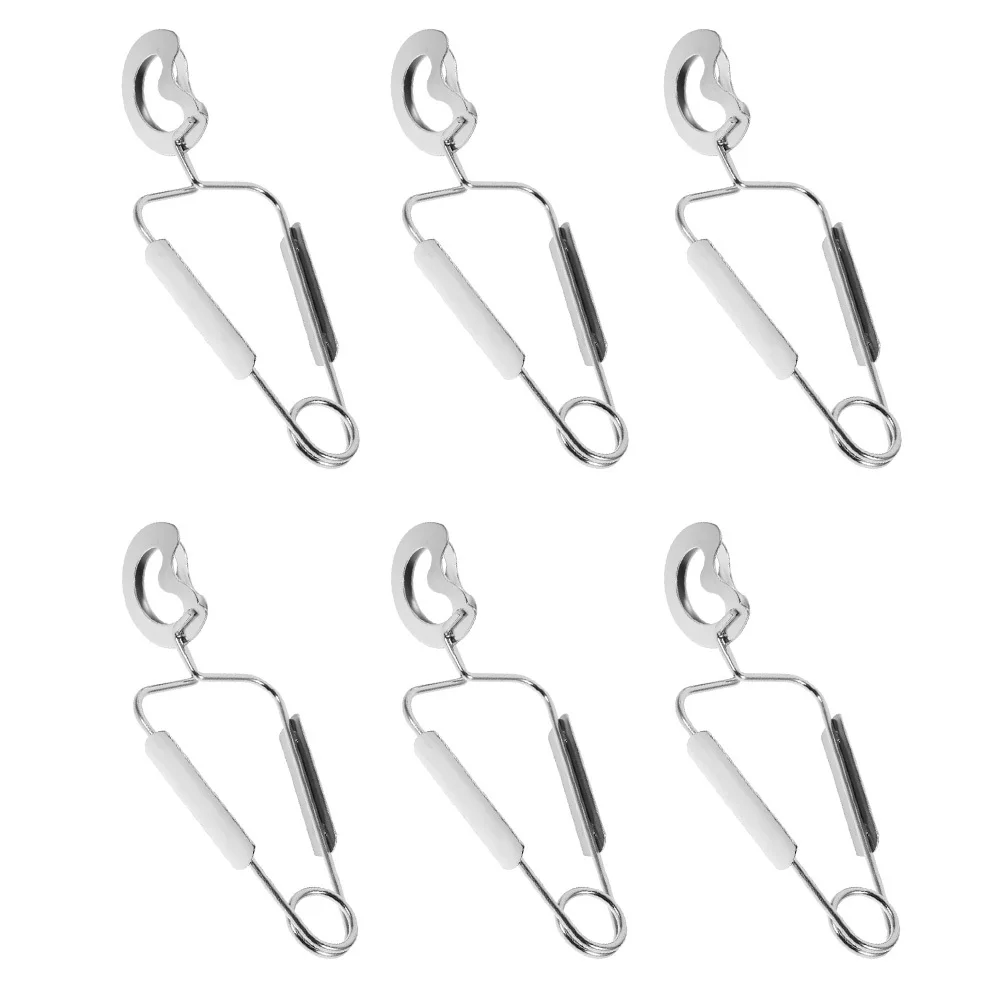 

6Pcs Spring Food Clip Stainless Steel Snail Tongs Anti-Scald Kitchen Seafood Serving Clamp Metal Shellfish Picking Snack Tool