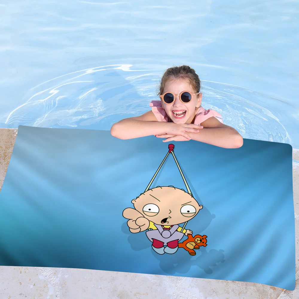 Cartoon G-Guys Cool-F-Family Beach Towel Cartoon Cute Summer Kids Large Bath Pool Towel Microfiber Absorbent For Swimming Travel