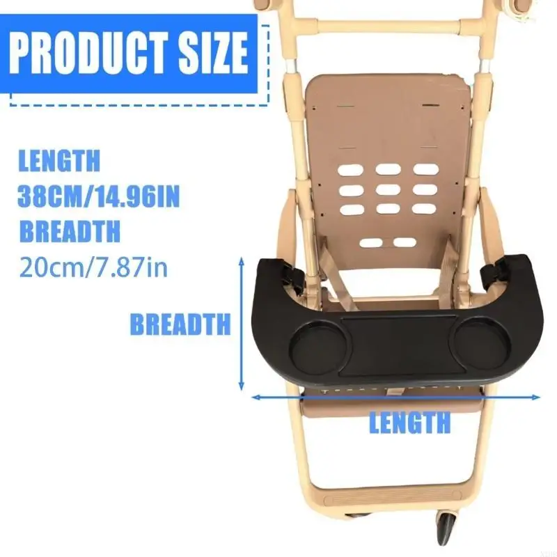 

N1HB Baby Strollers Milk Bottle Cup Holder Dinner Table for Snacks & Drink Pram Accessories Tray Attachment