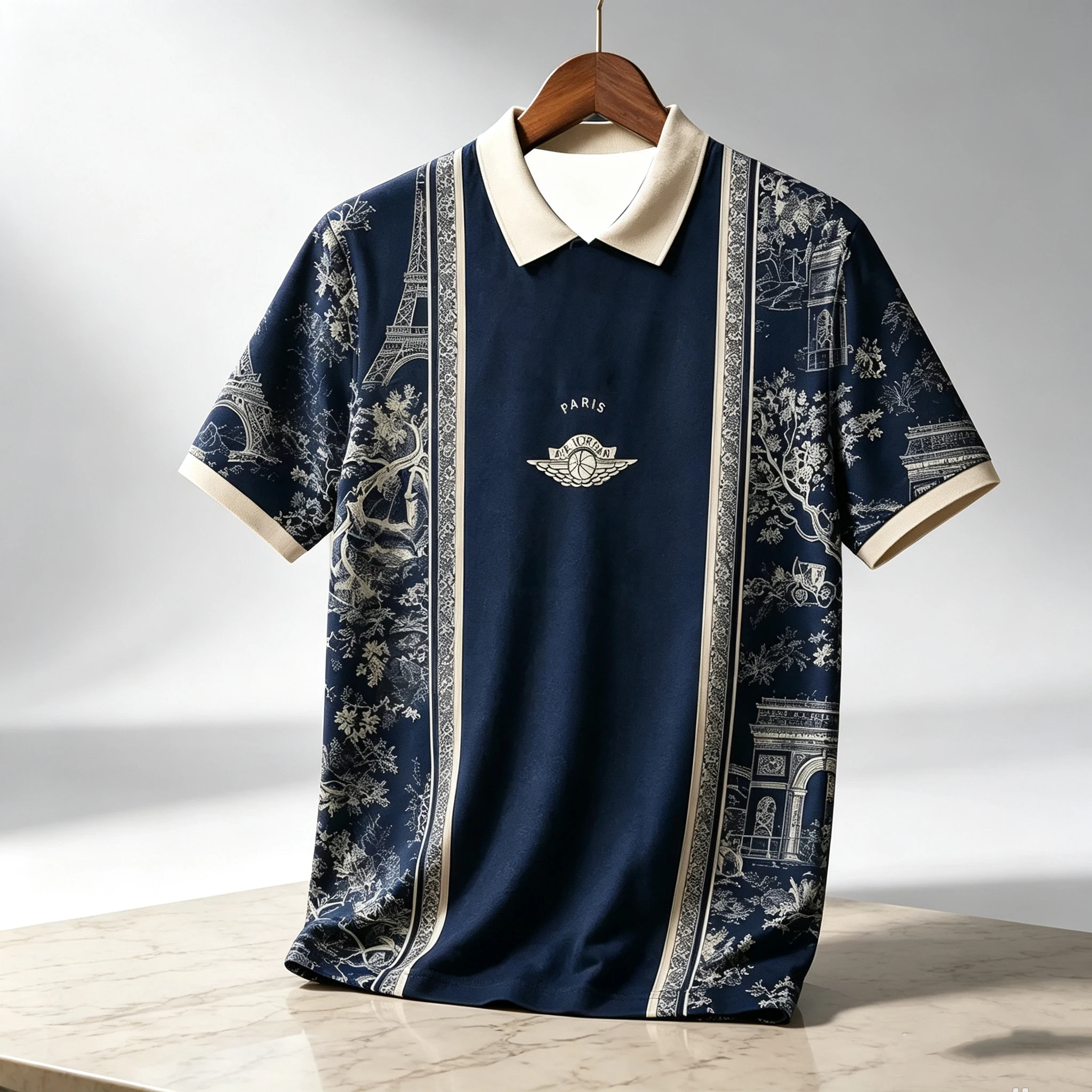 Street Fashion In Paris - İş Amaçlı Lüks Polo Gömlek Midnight