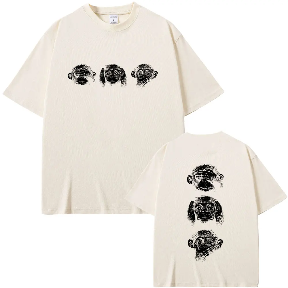 Monkey Funny Meme T Shirts Men Women Cartoon Fashion Oversized T-shirt Male Casual Humor Style T-shirts Cotton Vintage Tee Shirt