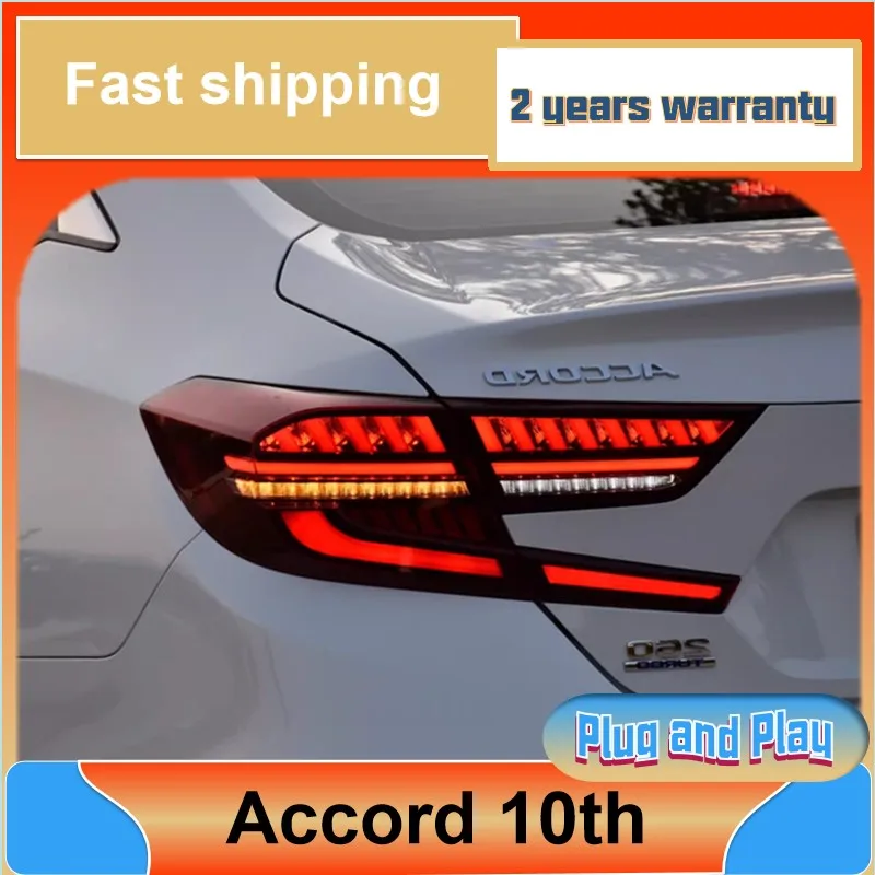 Car Styling for Honda Accord 10th Taillight 2018-2022 Accord Tail Lights Rear DRL Fog Brake Turn Signal Reversing