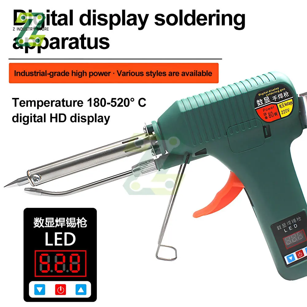 

80/120W Digital Display Soldering Iron Gun 180-520°C Adjustable Temperature Automatic Send Tin Gun Repair DIY Tool