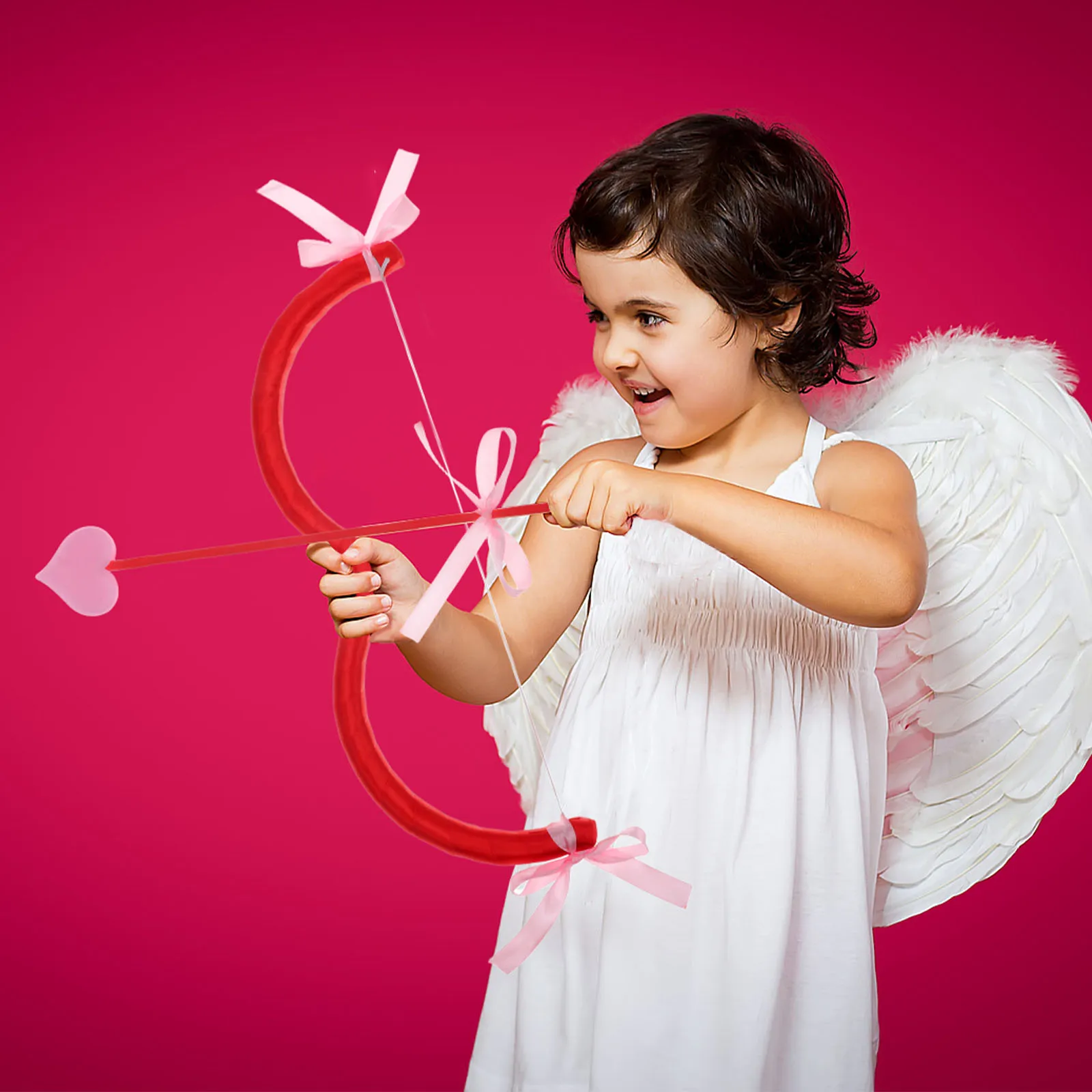 

1 set Cupid Foam Adorable Cupid Bow Arrow Photo Prop Arrows Bow Party Cosplay Photography Decor Red Color DIY Home Gifts