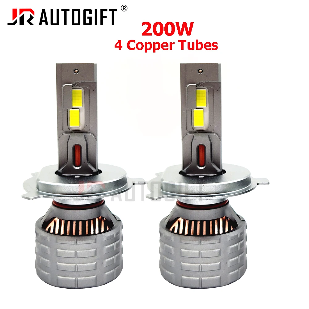 2Pairs 4Copper Tube 200W 25000LM H7 LED Headlight Canbus X35 HB4 H11 H4 H1 9012 HB3 9005 9006 9012 9007 H13 Auto Fog Light Bulb