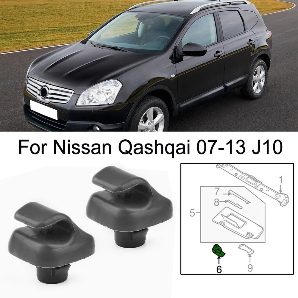 

2pcs Sun Visor Clip Fastener Support Hook For Nissan Qashqai J10 Dualis 2007-2013 Replacement Interior Holder Bracket Hanger