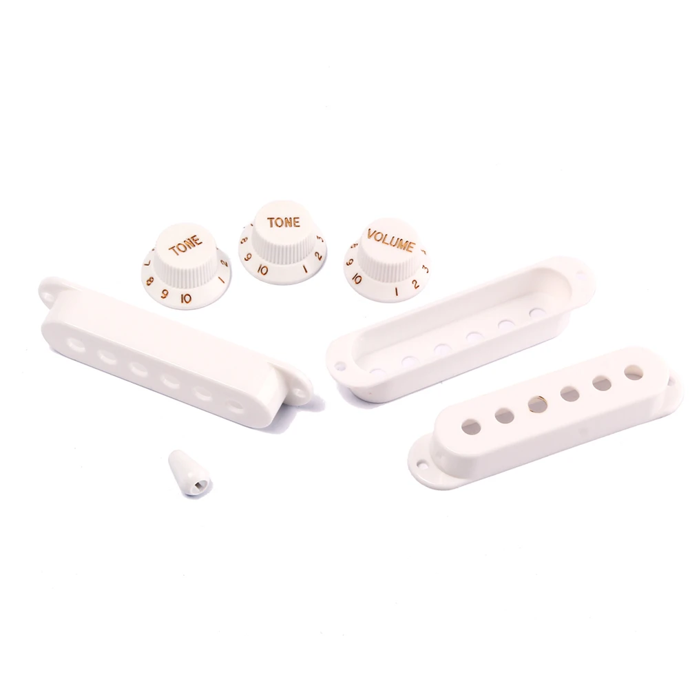 

Pickup Plastic Cover Electric Guitar Kit Covers Set Knob White Pickupsingle Coil