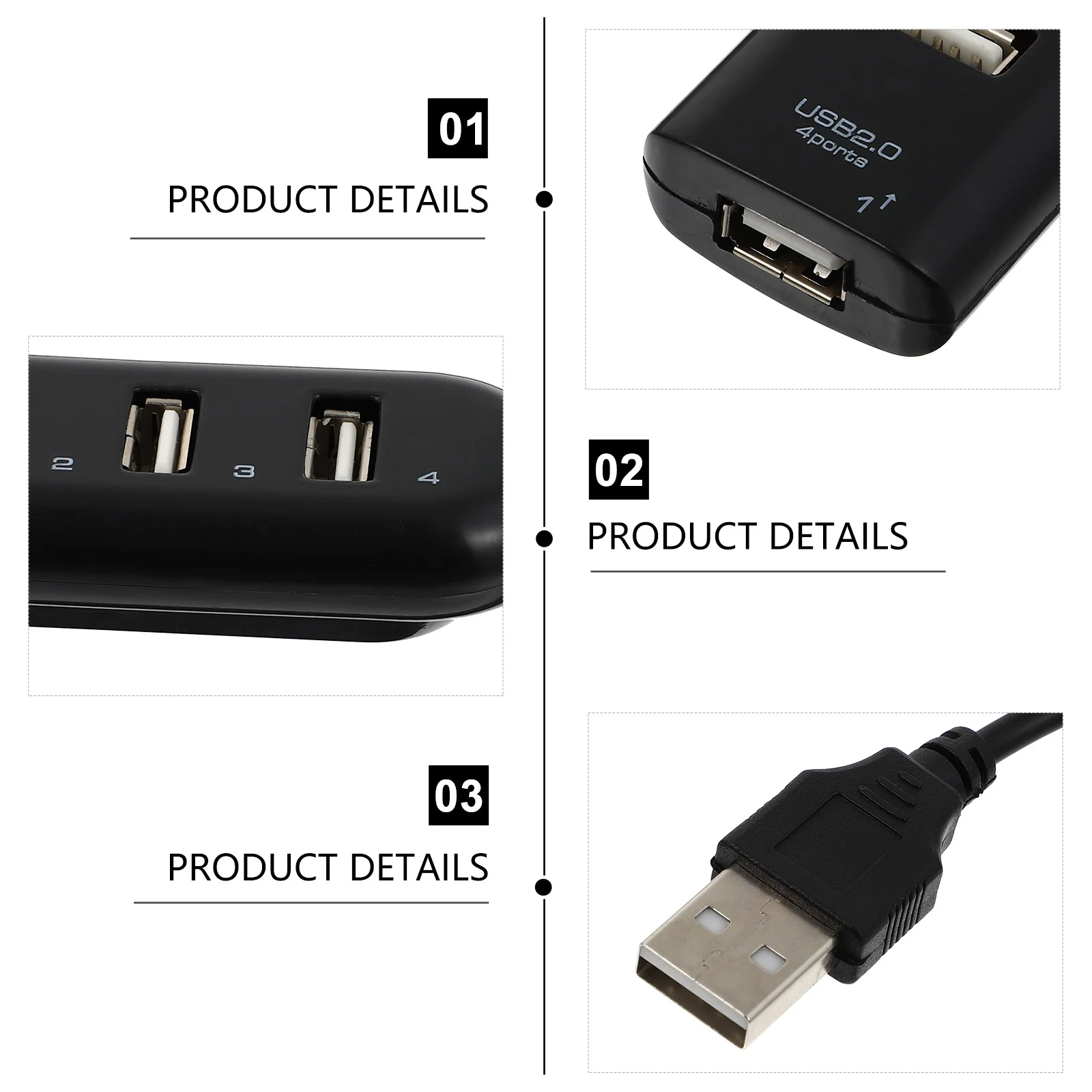 

1pc 4 Port 2.0 Hub Usb Data Hub Portable Splitter For Computer Laptop Usb Expansion Tool Lightweight High Speed