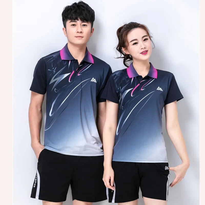 Quick dry Tennis tshirts,badminton sportswear shirt men/women,table tennis V-neckshirt,game clothes custom volleyball shirt 6907