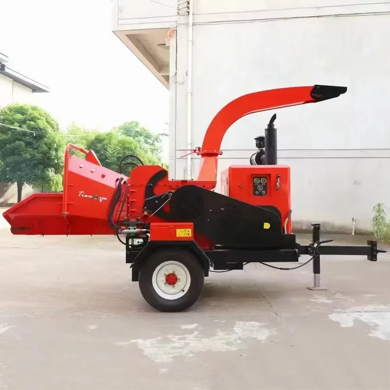 Large 75 HP Branch Crusher for Garden Orchard Grape Vine 20 cm Firewood Four-Cylinder Wood Chipper
