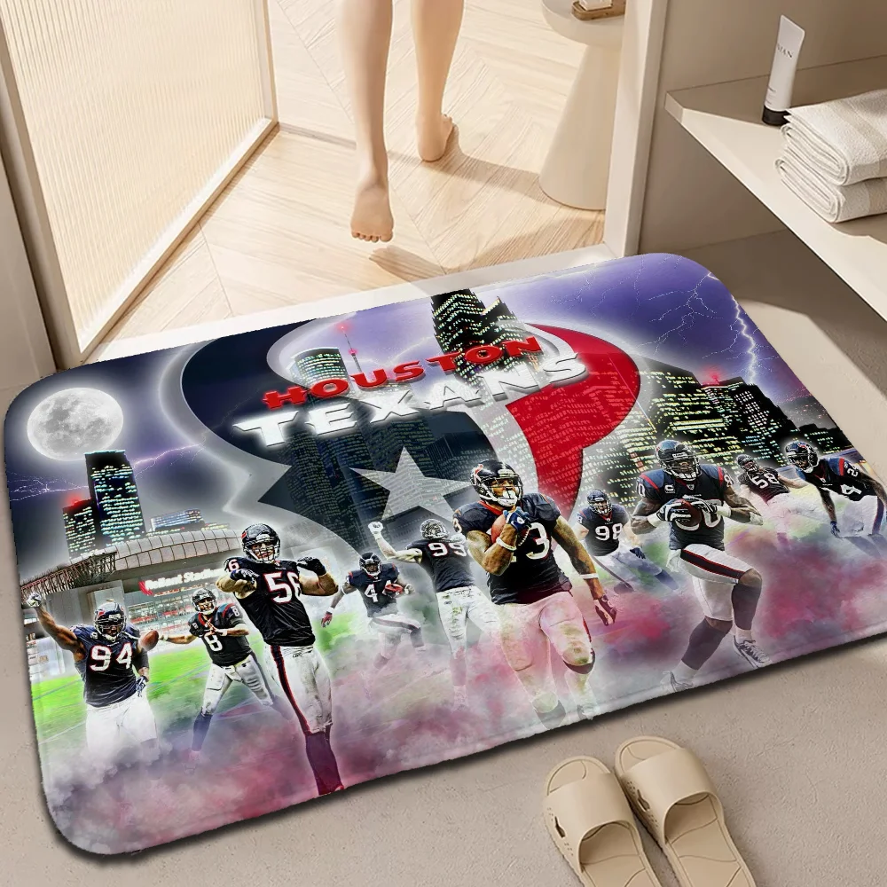 H-Houston Texans Bathroom Mat Bedroom Carpet for Kitchen Custom Floor Mats Home Customized Doormat Entrance Door Room Rugs Rug