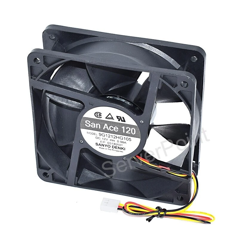 

Genuine 9G1212HG105 DC12V 0.98A 120*120*38mm 3-Pin Server Square Cooling Fan