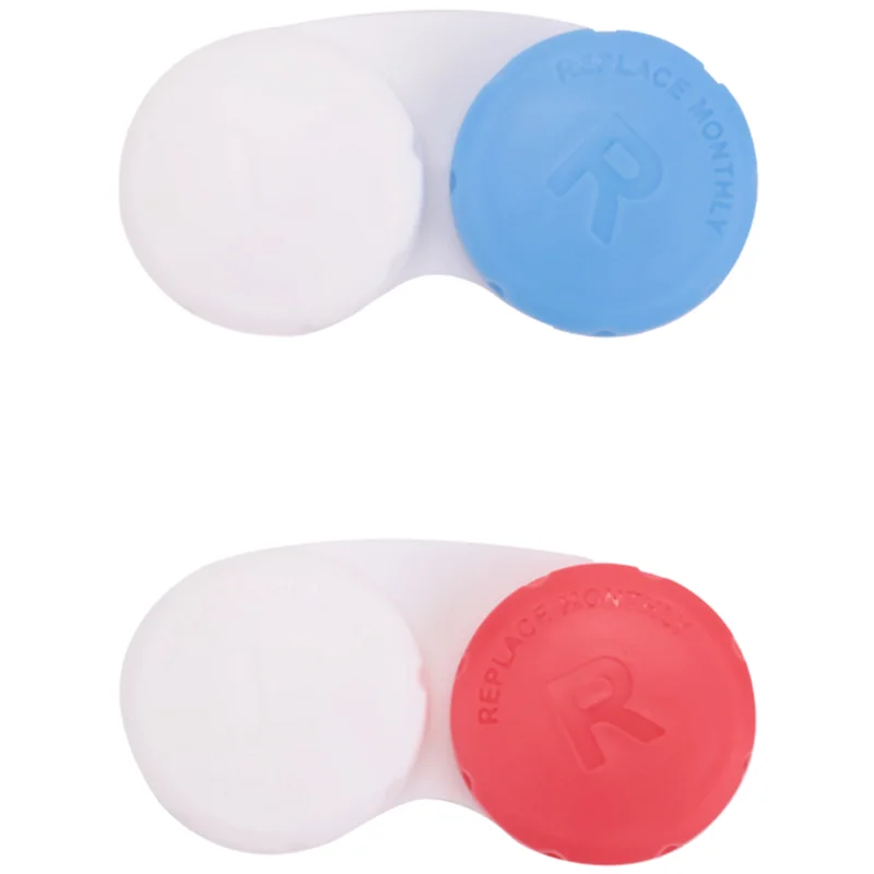 

12 шт. красочный футляр для контактных линз, погружной комплект для контактных линз, подходит для наружного мини-футляра для контактных линз с винтовым верхом